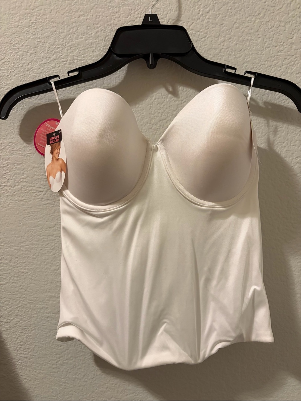 Maidenform Strapless Longline Bustier - White, Sz 38B